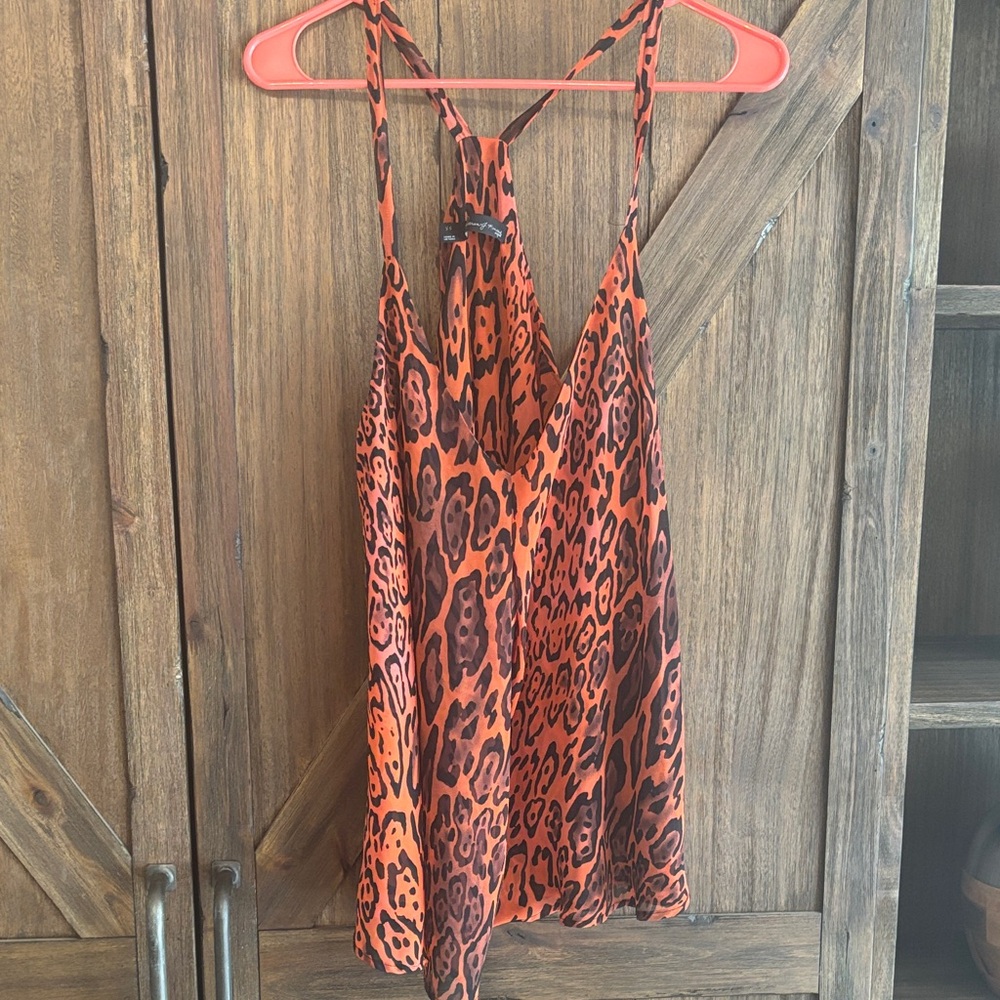 Patterson J. Kincaid Orange Leopard Camisole